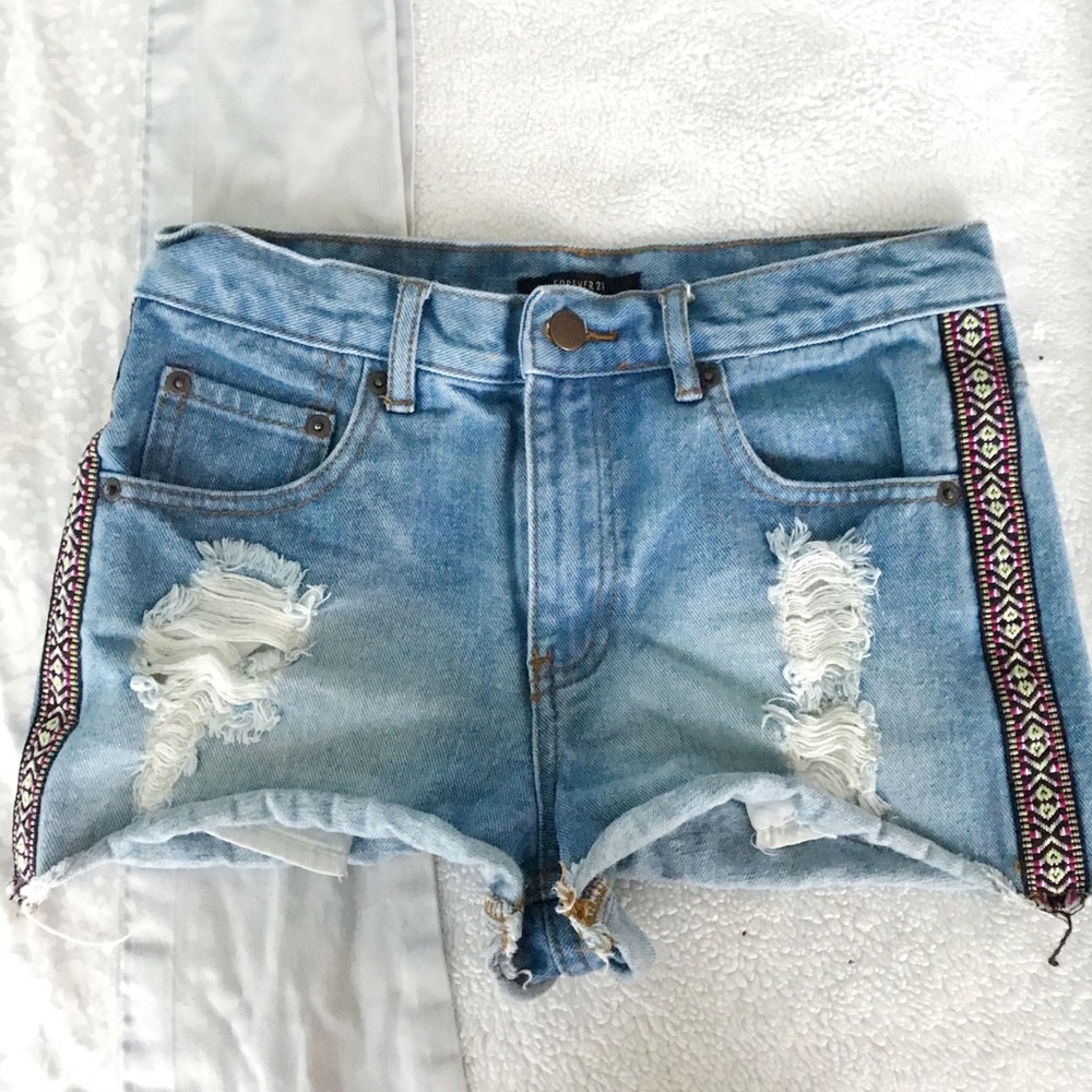 Forever 21 - high rise shorts w/ patterned sides